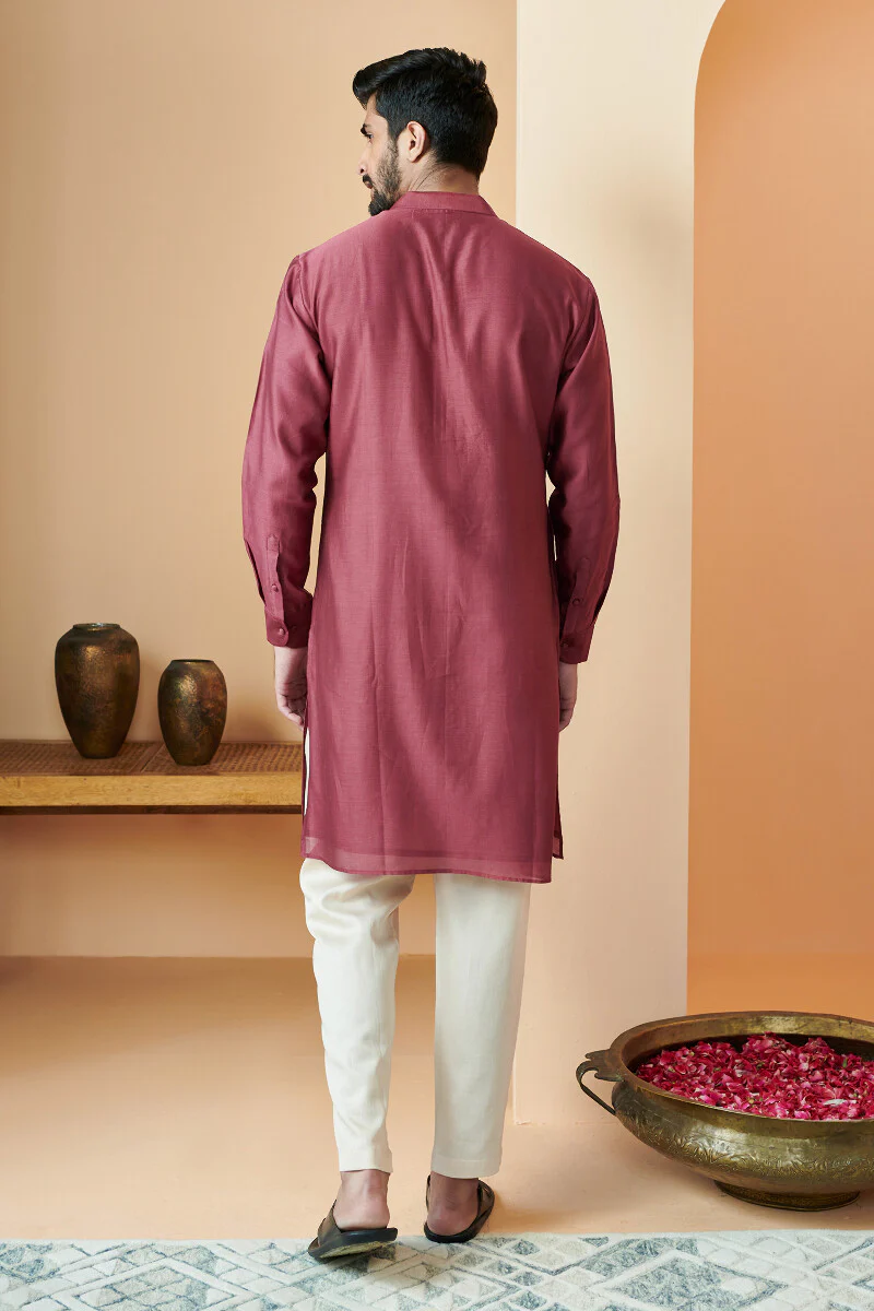 Shirin Arsh Maroon Chanderi Kurta - Image 5