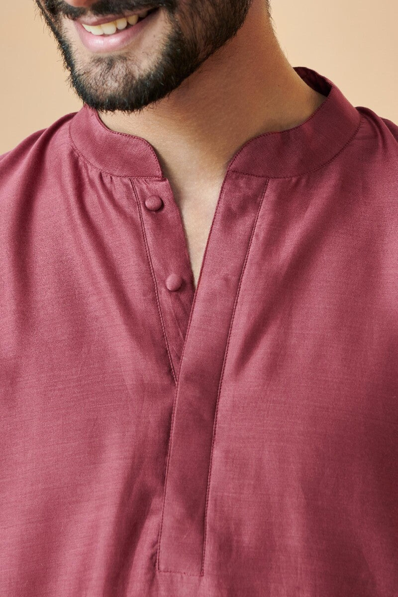 Shirin Arsh Maroon Chanderi Kurta - Image 2