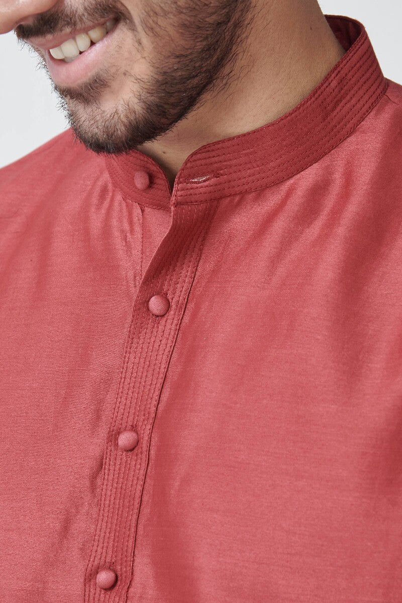 Shirin Arsh Red Chanderi Kurta - Image 2