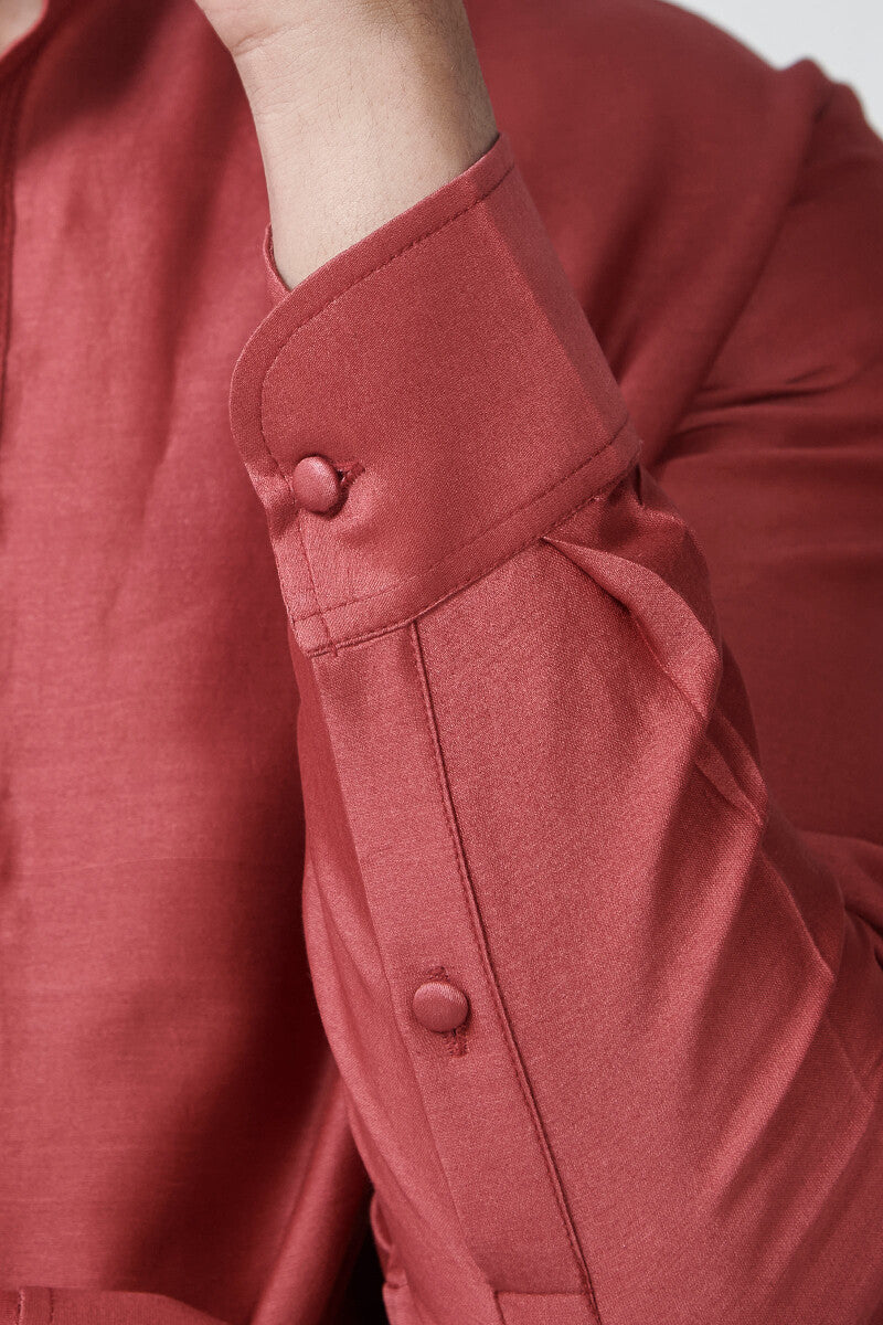 Shirin Arsh Red Chanderi Kurta - Image 4