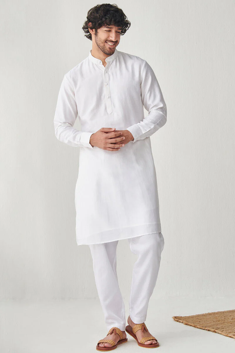 Shirin Arsh White Chanderi Kurta - Image 3