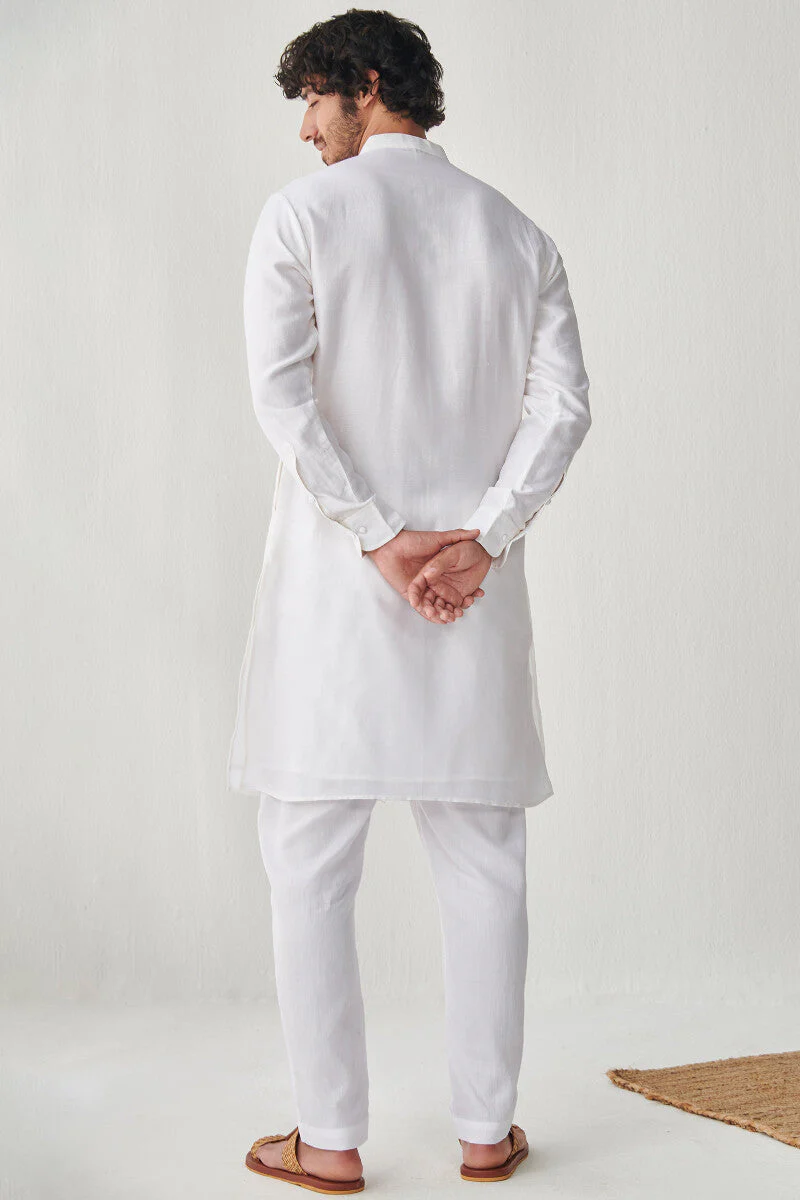 Shirin Arsh White Chanderi Kurta - Image 5