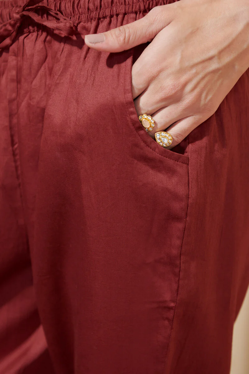 Shirin Chaand Red Narrow Pants - Image 4