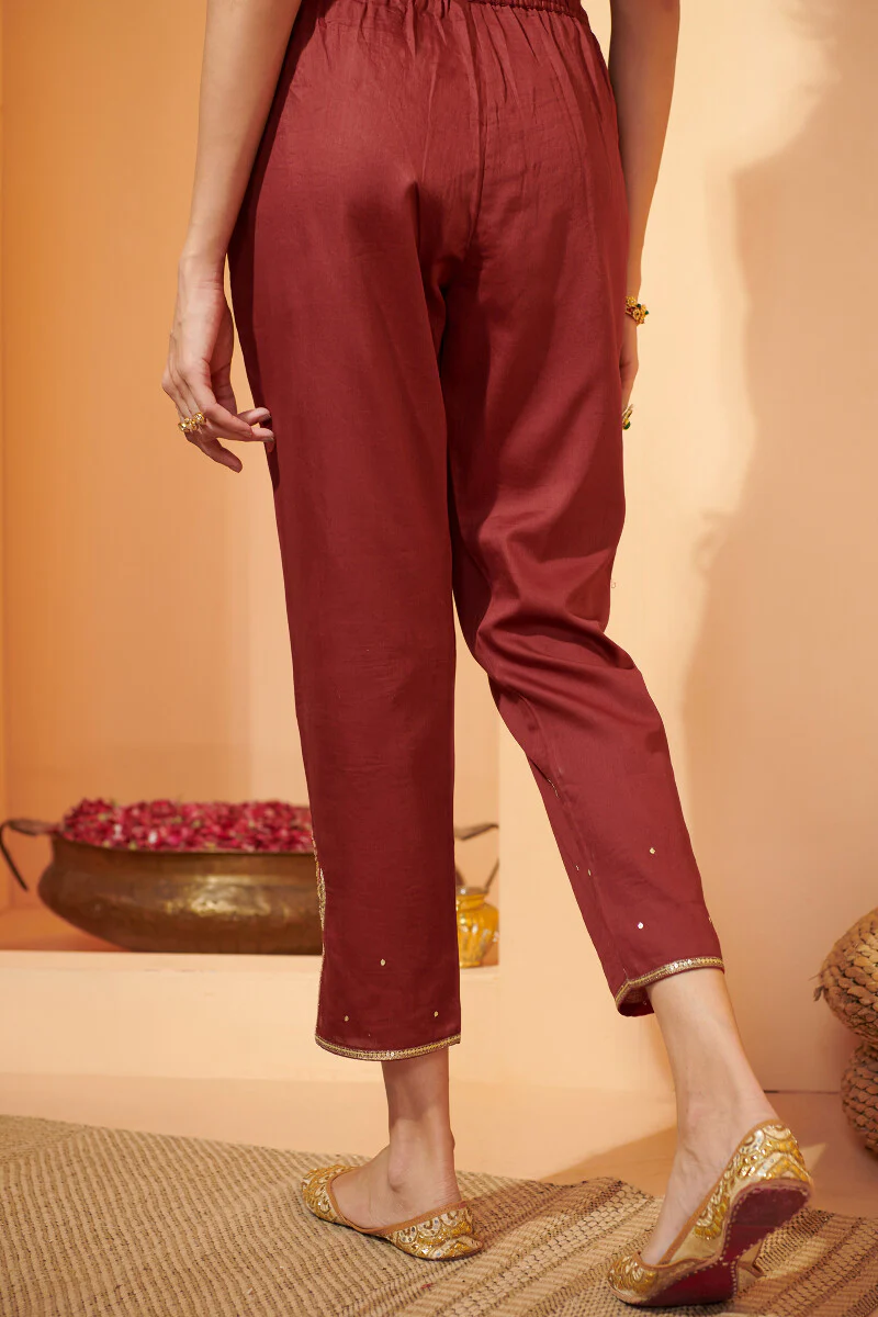 Shirin Chaand Red Narrow Pants - Image 5