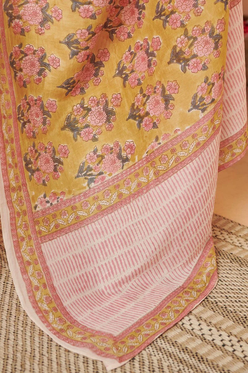 Shirin Kiara Sanganeri Cotton Silk Saree - Image 6