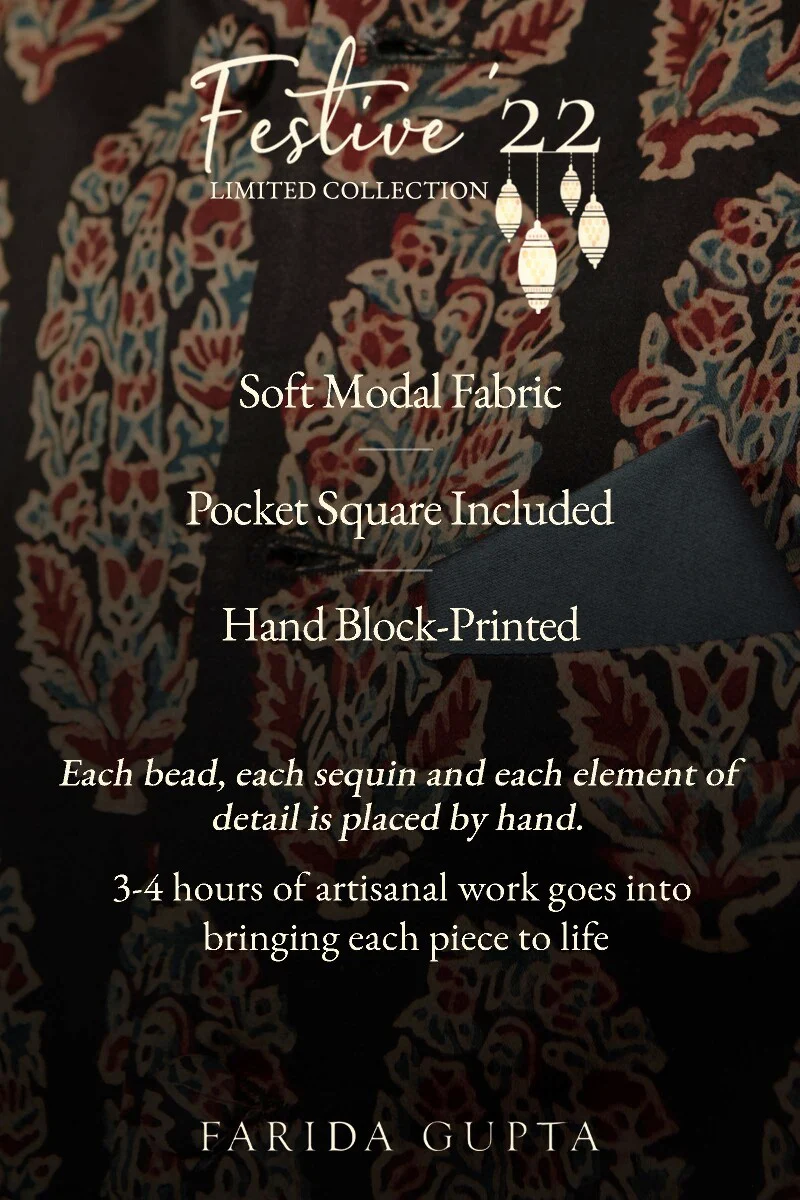 Shirin Mahin Ajrak Nehru Jacket - Image 7