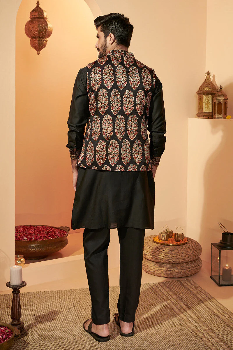 Shirin Mahin Ajrak Nehru Jacket - Image 6