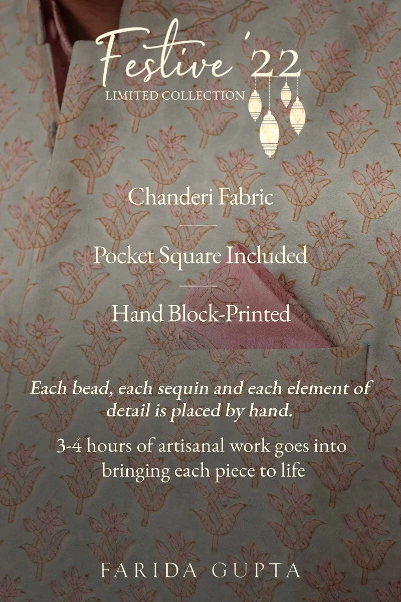 Shirin Mahin Sanganeri Chanderi Nehru Jacket - Image 8