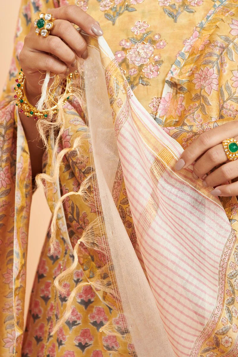 Shirin Maya Sanganeri Chanderi Dupatta - Image 5