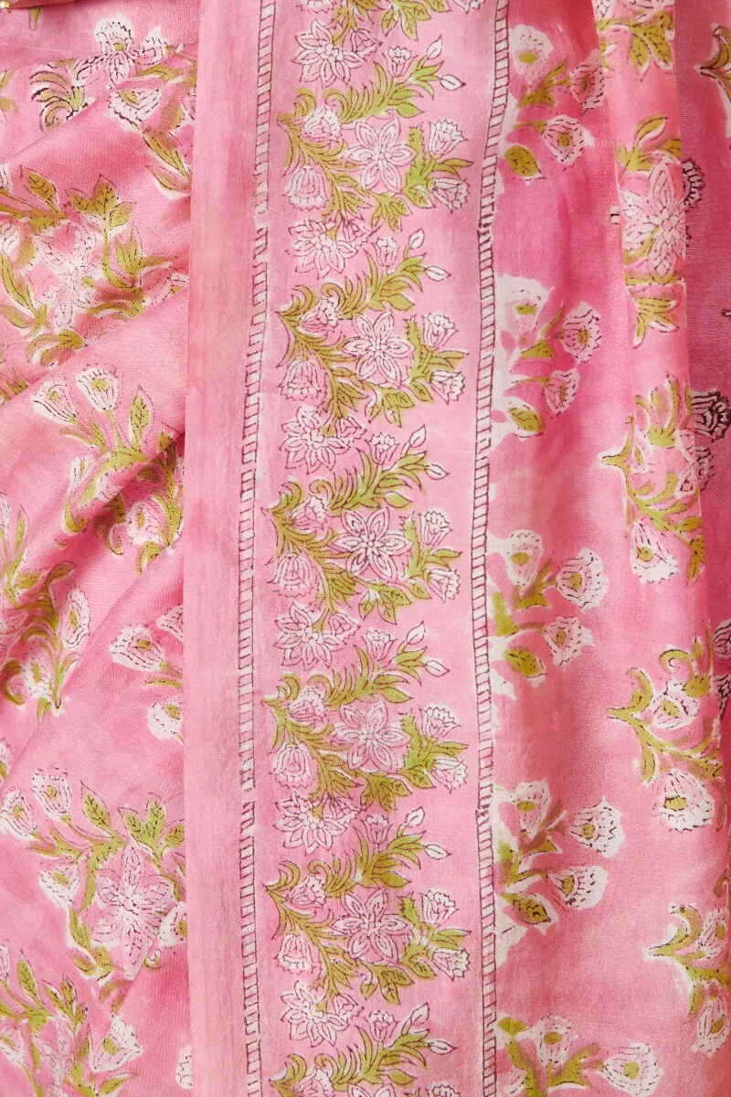 Shirin Mihira Sanganeri Cotton Silk Saree - Image 6