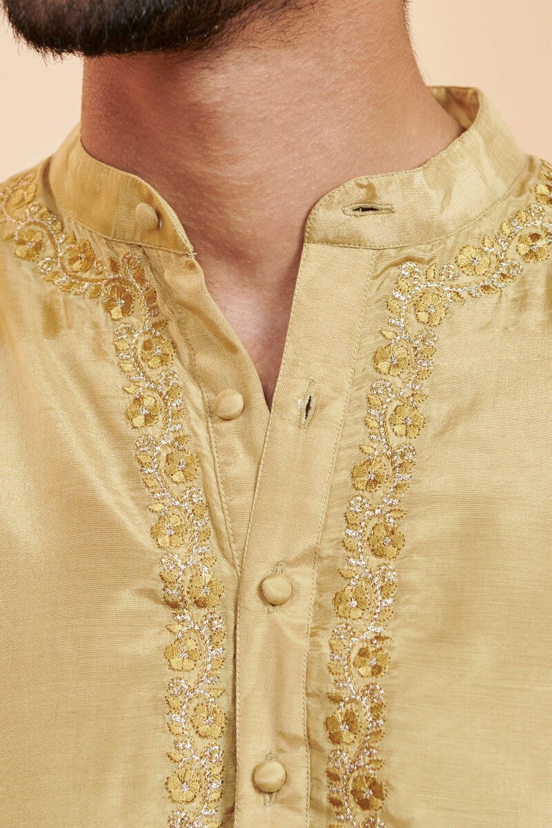 Shirin Rehan Mustard Modal Kurta - Image 3
