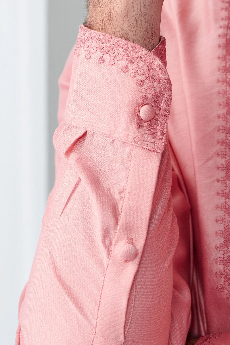 Shirin Rehan Pink Chanderi Kurta - Image 4