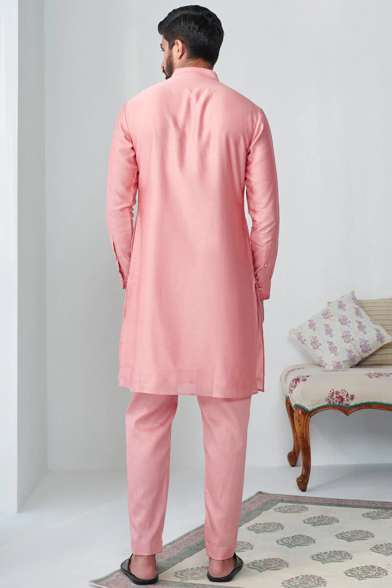 Shirin Rehan Pink Chanderi Kurta - Image 5