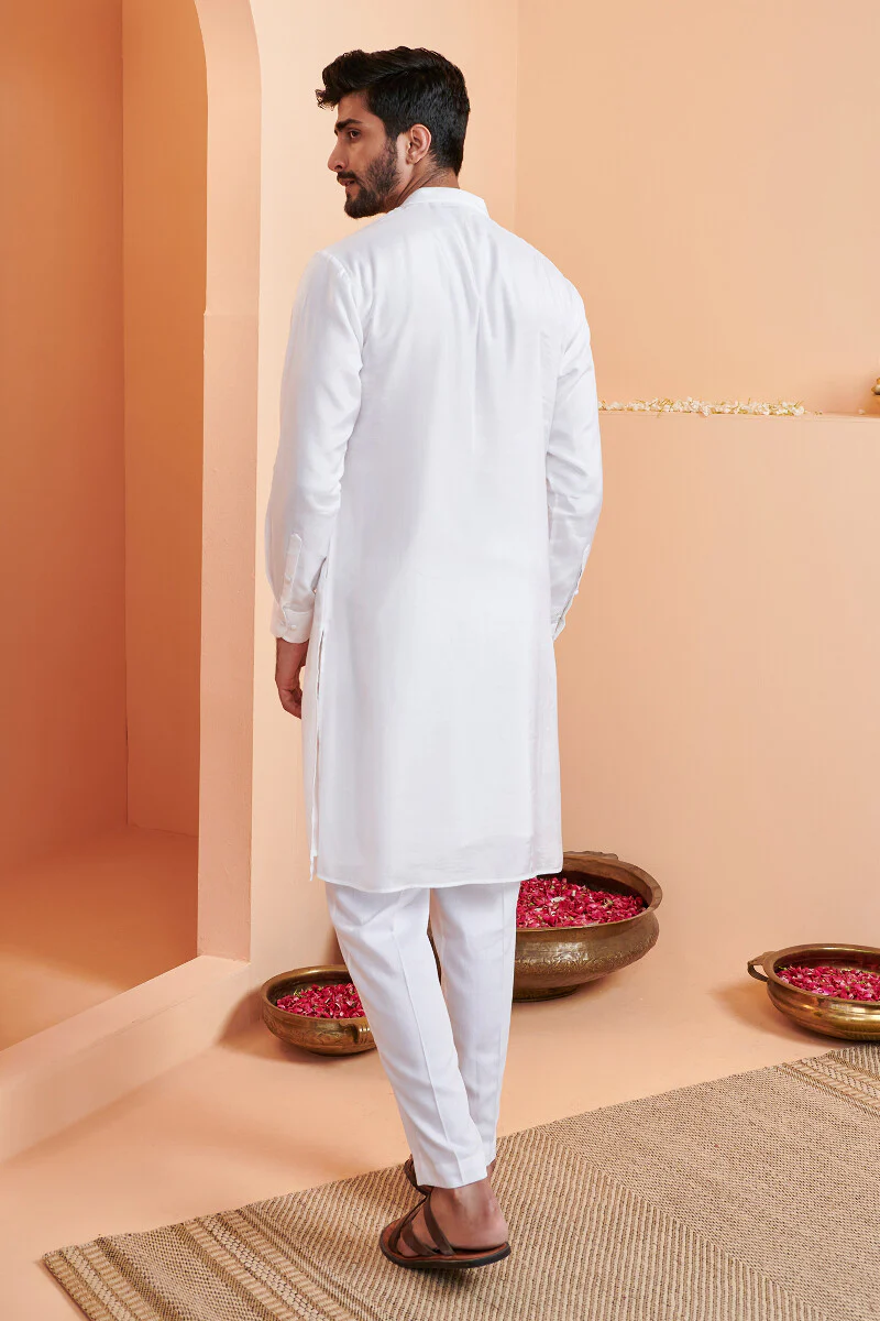 Shirin Rehan White Modal Kurta - Image 7