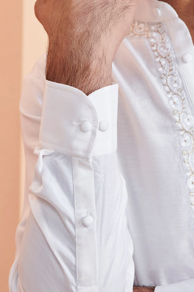 Shirin Rehan White Modal Kurta - Image 4