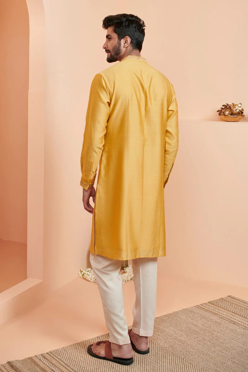 Shirin Rehan Yellow Chanderi Kurta - Image 5