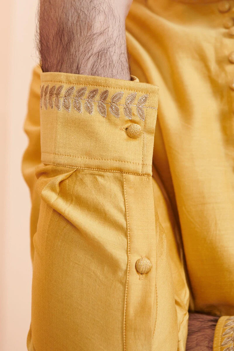 Shirin Rehan Yellow Chanderi Kurta - Image 4