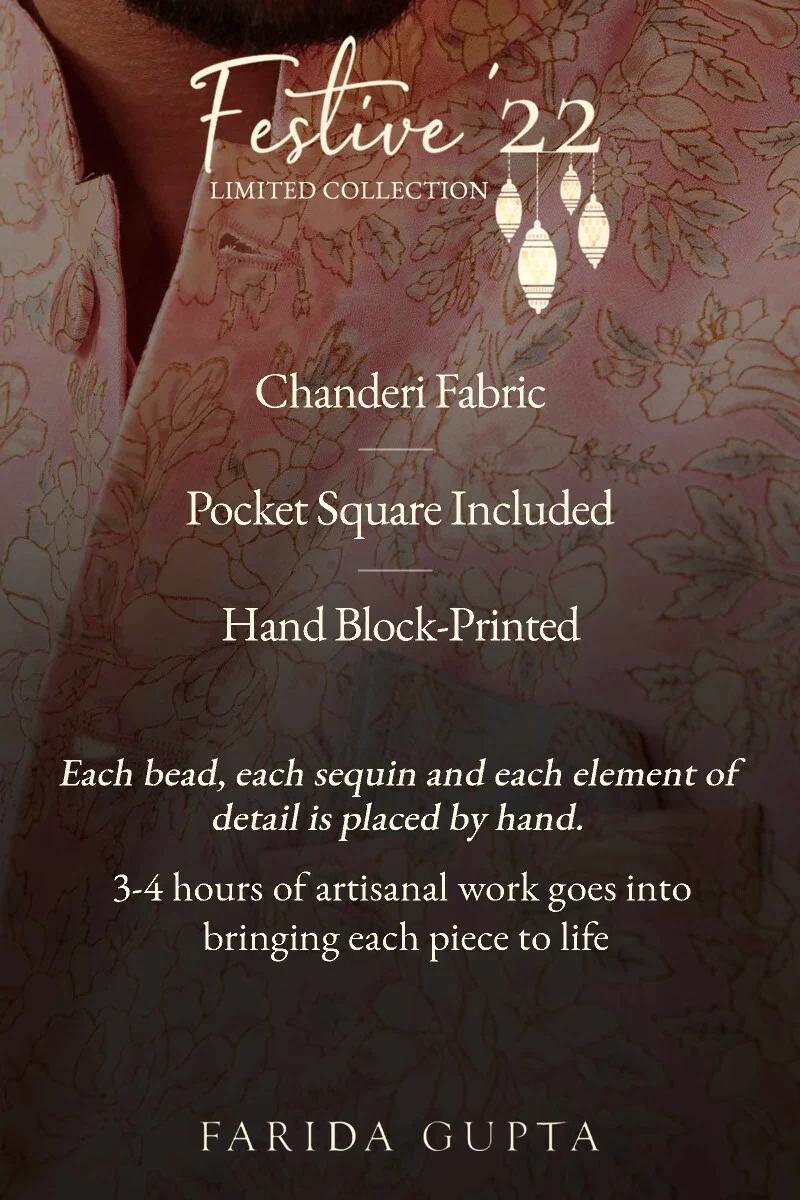 Shirin Sameer Sanganeri Chanderi Nehru Jacket - Image 8