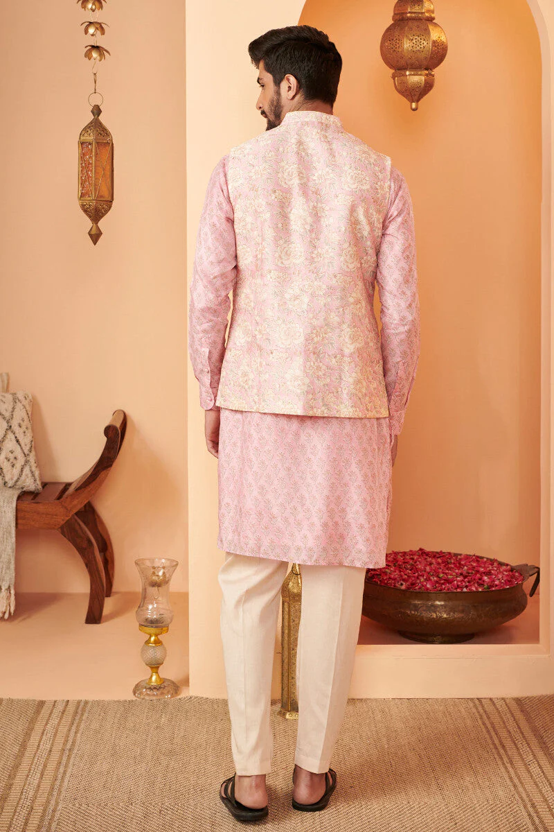 Shirin Sameer Sanganeri Chanderi Nehru Jacket - Image 7