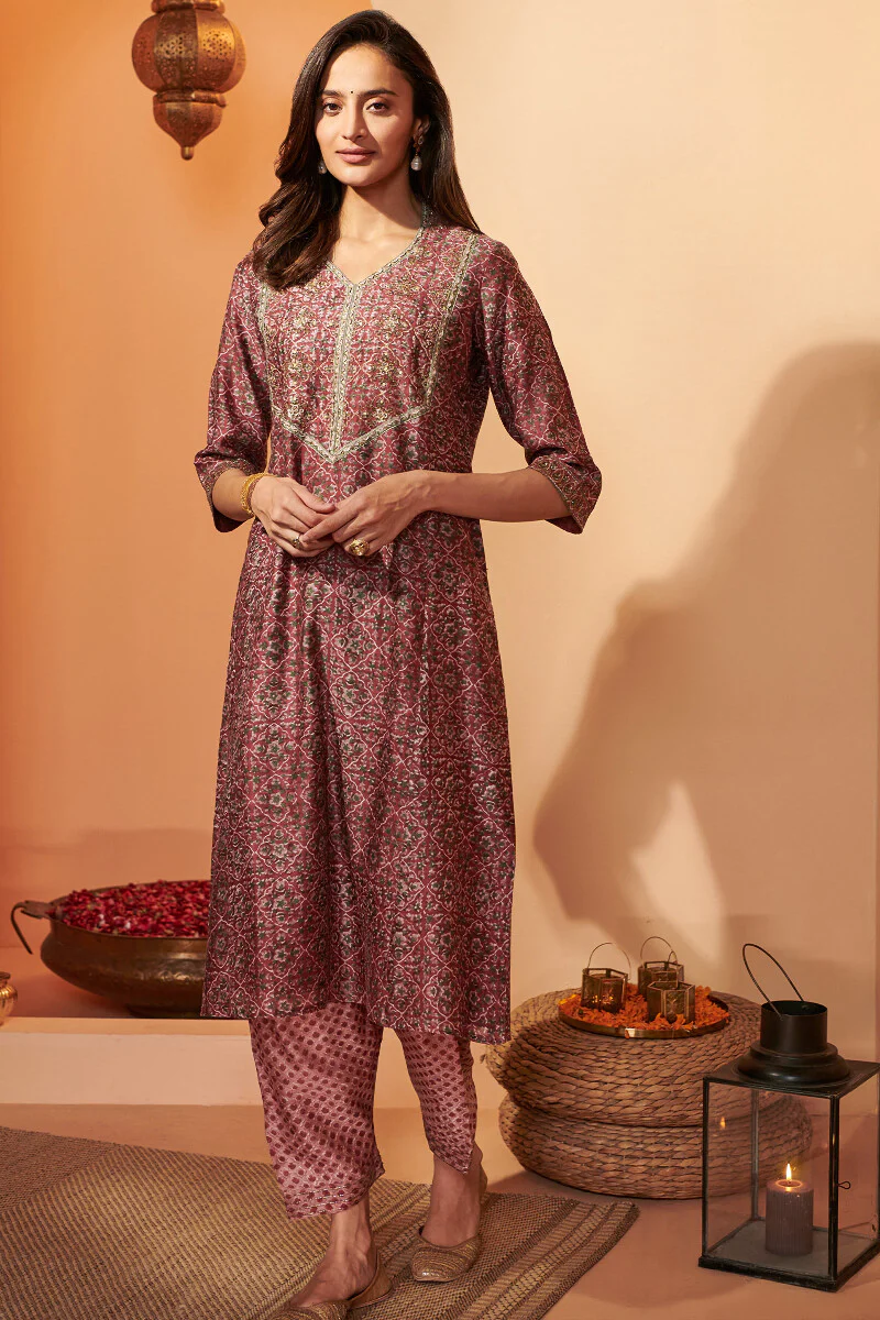 Shirin Shaima Sanganeri Chanderi Kurta - Image 2