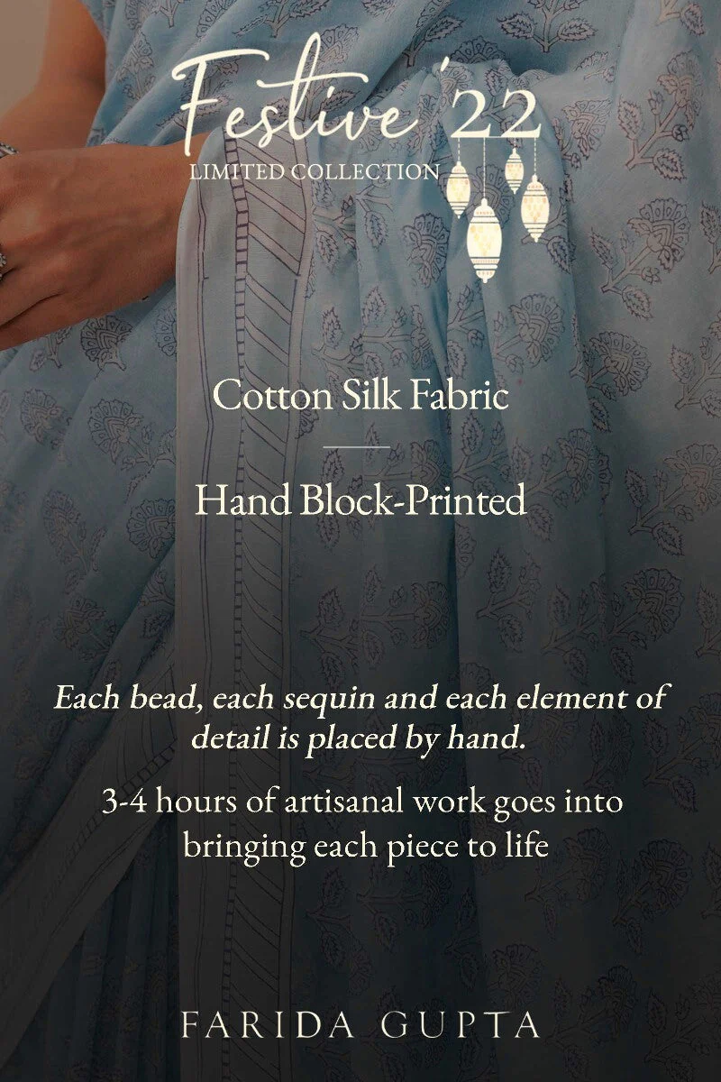 Shirin Suhana Sanganeri Cotton Silk Saree - Image 8