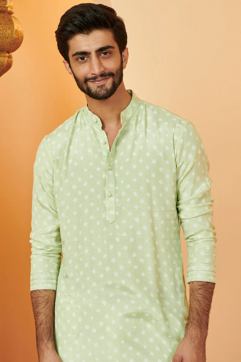 Shirin Zuhaid Green Bandhej Kurta
