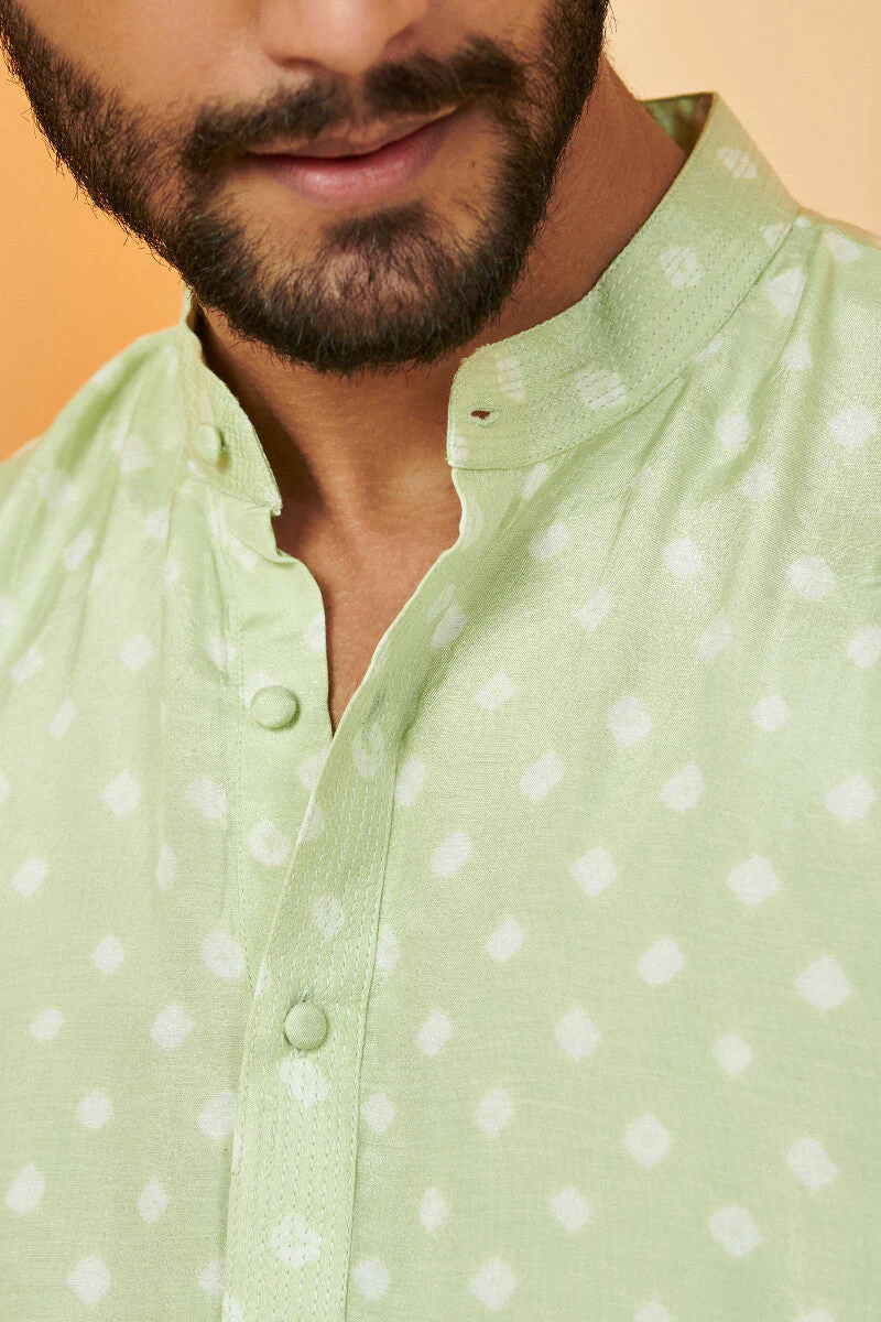 Shirin Zuhaid Green Bandhej Kurta - Image 3
