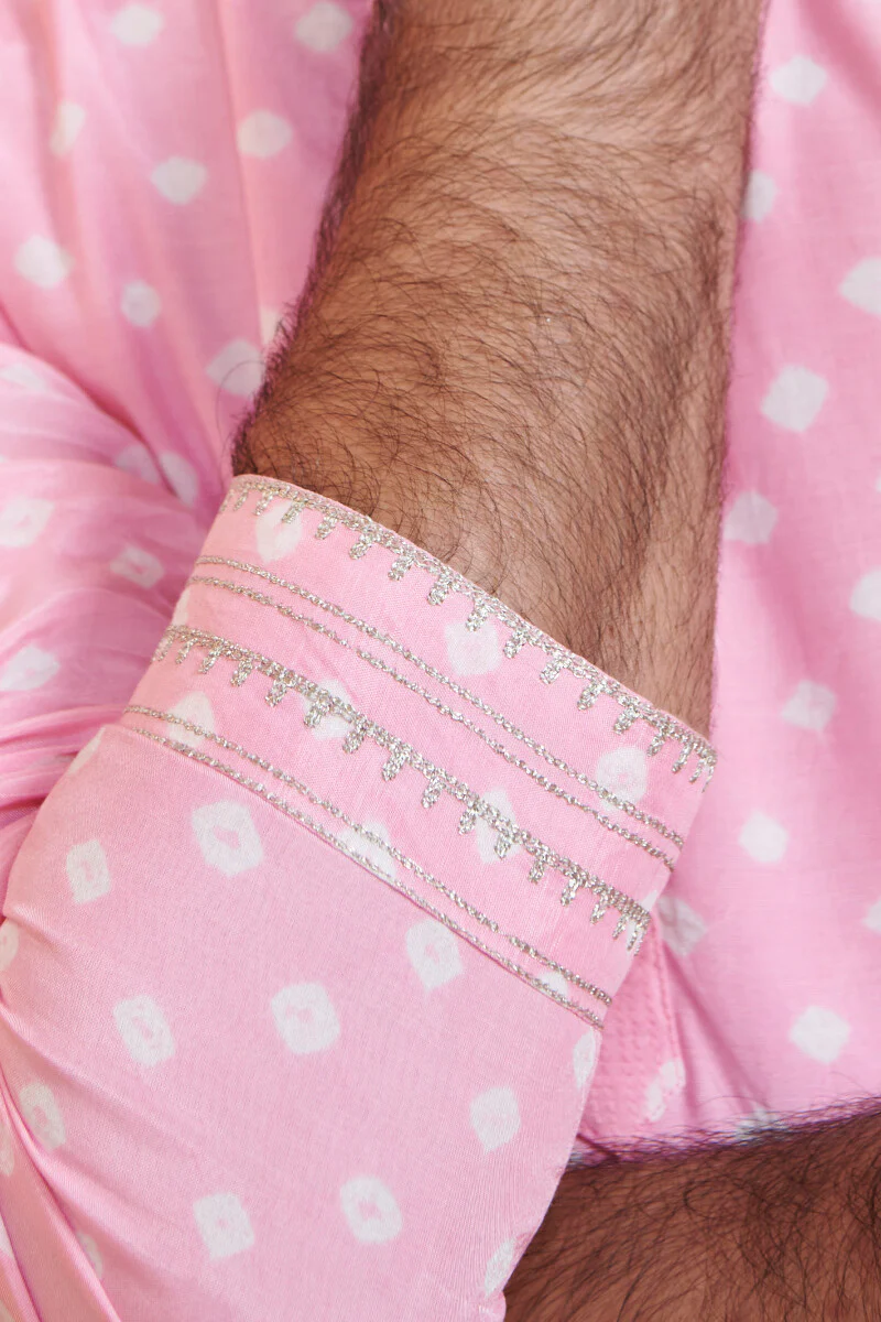 Shirin Zuhaid Pink Bandhej Kurta - Image 5