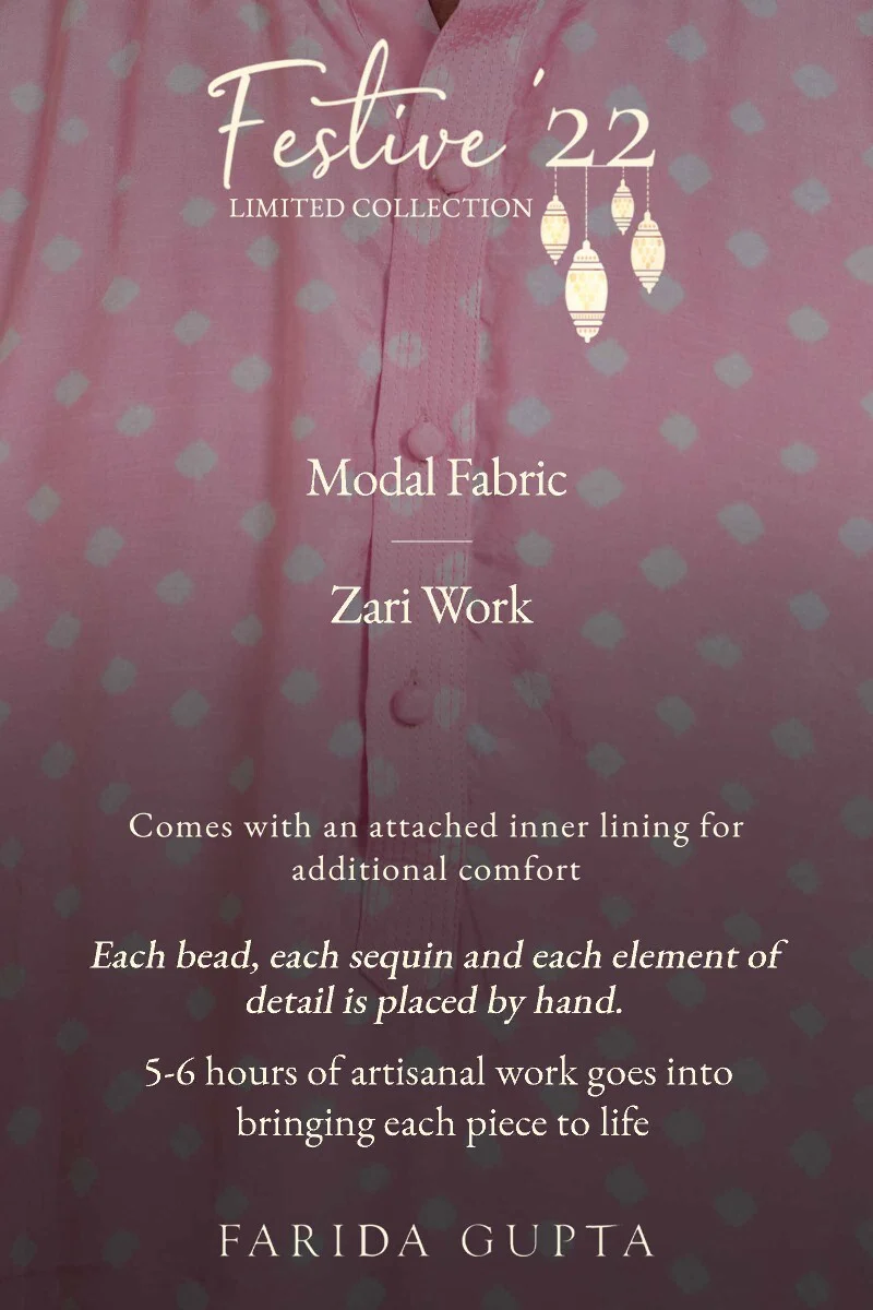 Shirin Zuhaid Pink Bandhej Kurta - Image 7