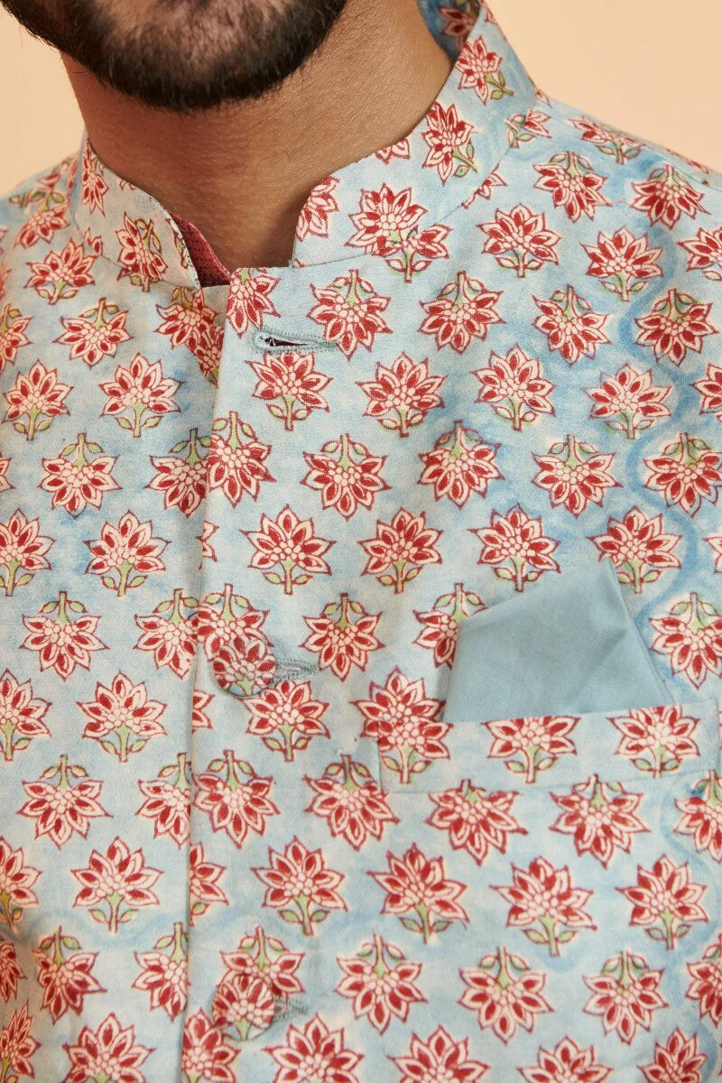 Shirin Zunair Sanganeri Chanderi Nehru Jacket - Image 3