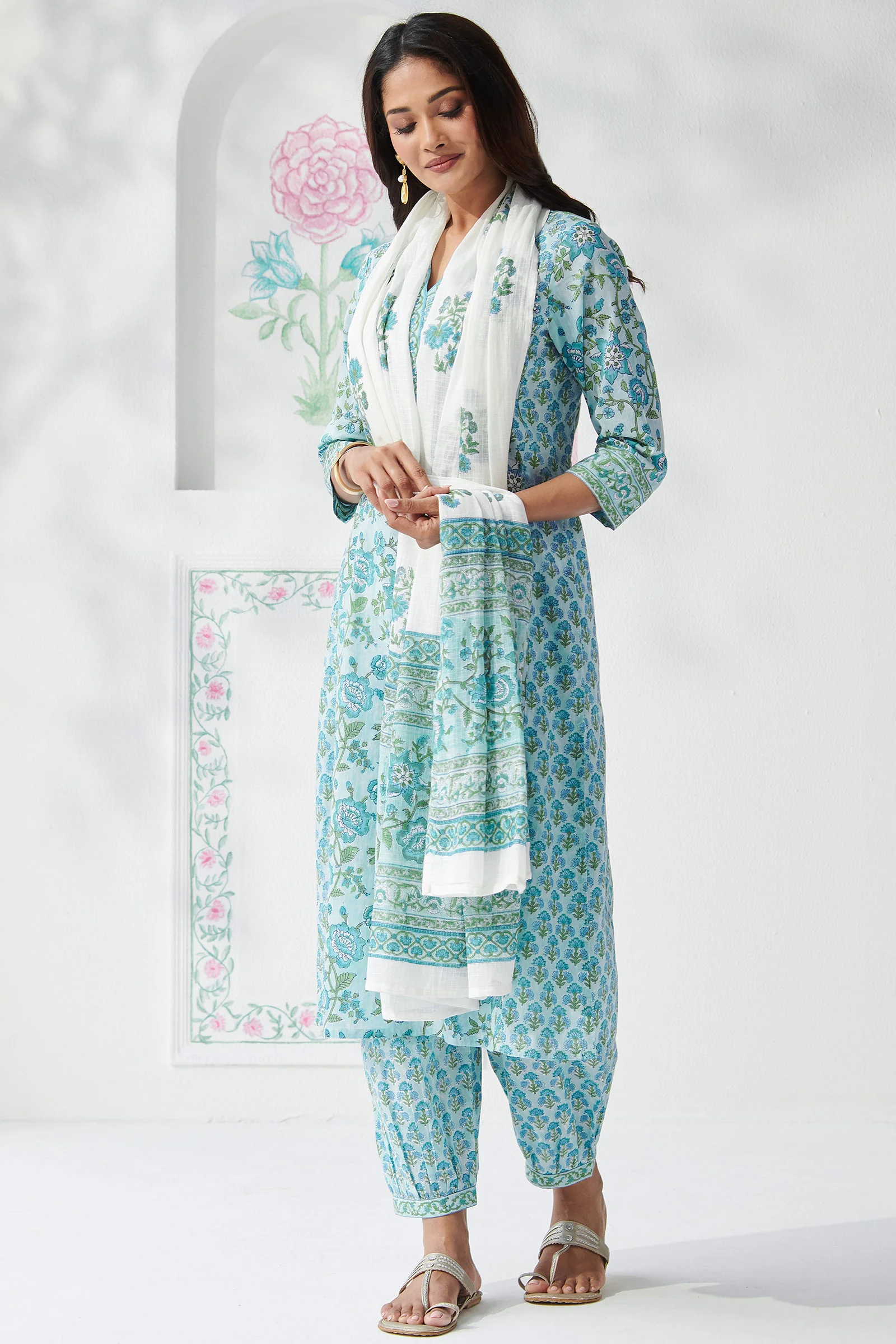 Surplus: Gulbahar Aalia Sanganeri Izhaar Pants - Image 3
