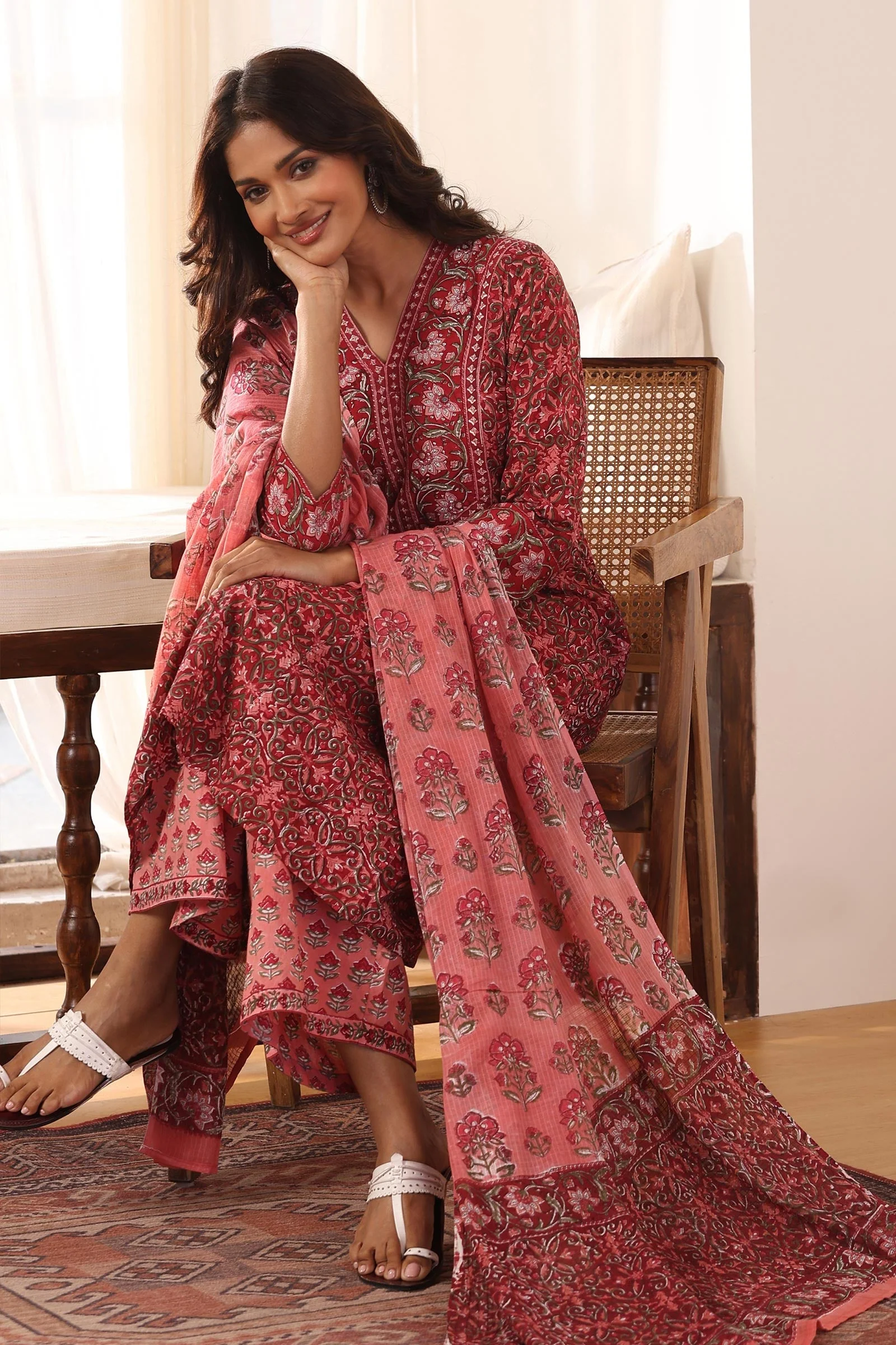 Surplus: Gulbarg Zehna Sanganeri Kurta - Image 7