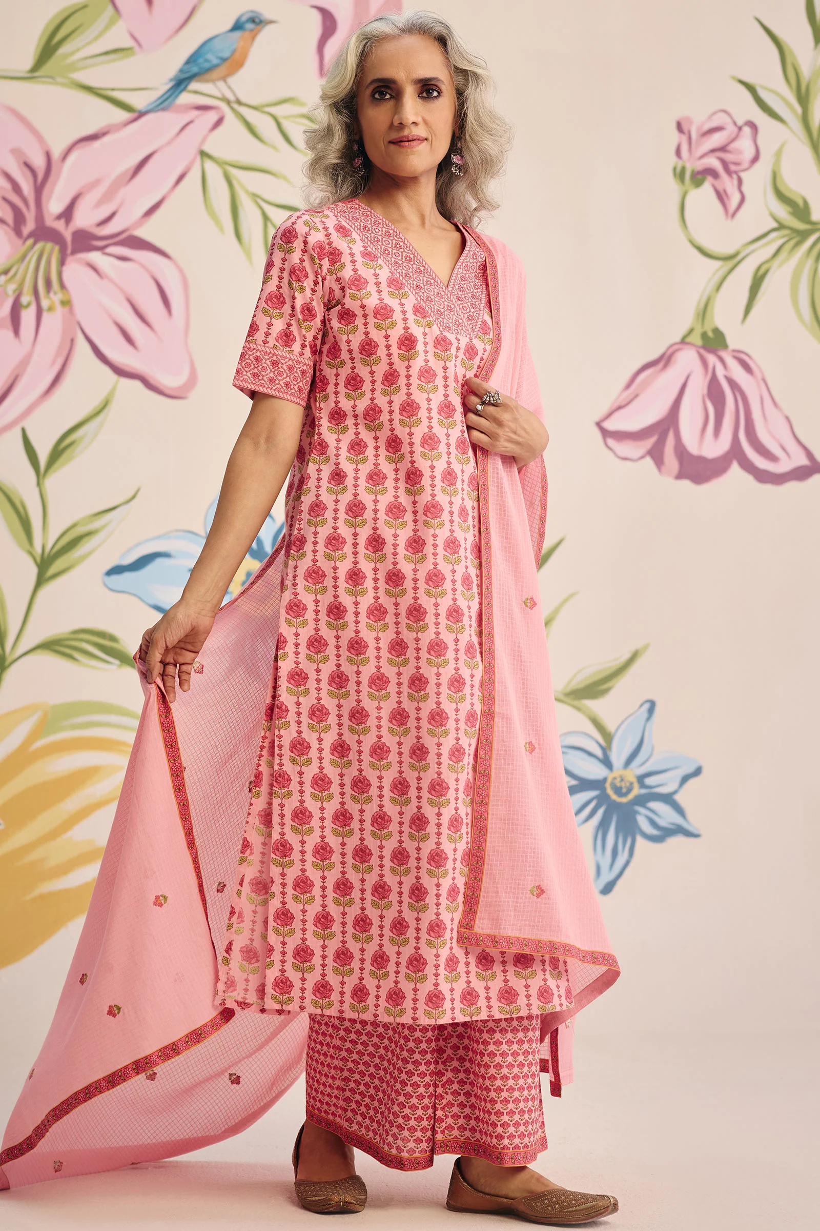 Surplus: Gulraiz Jasmine Sanganeri Kurta - Image 6