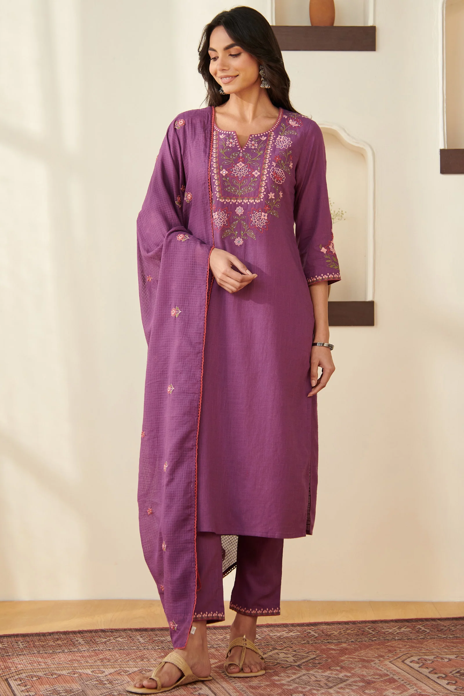 Surplus: Mehraab Aalia Purple Kurta - Image 6