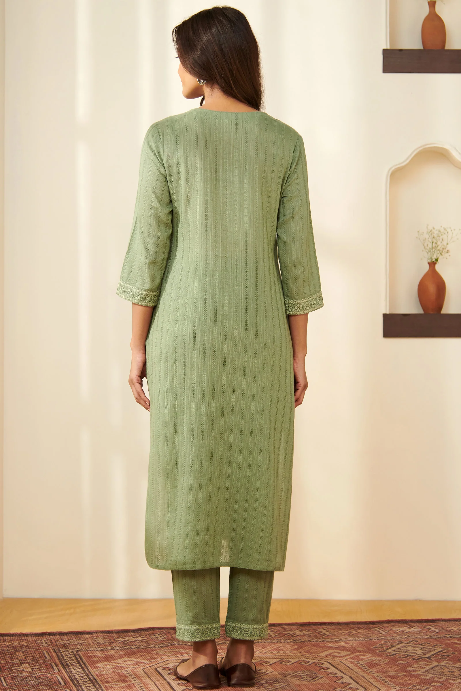 Surplus: Mehraab Falak Green Kurta - Image 9