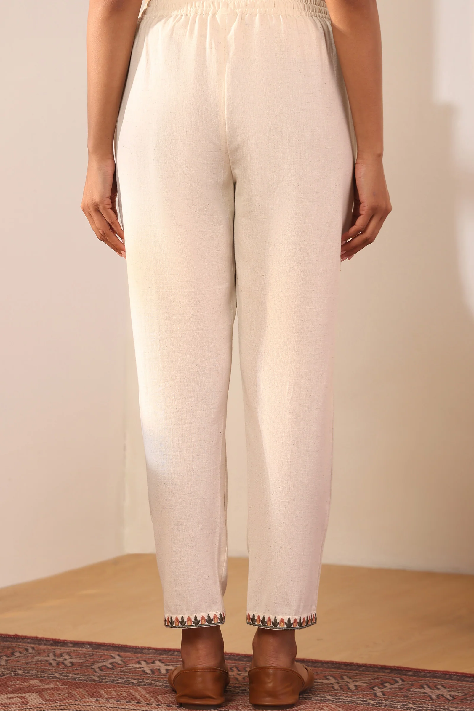 Surplus: Mehraab Naureen Off White Narrow Pants - Image 5