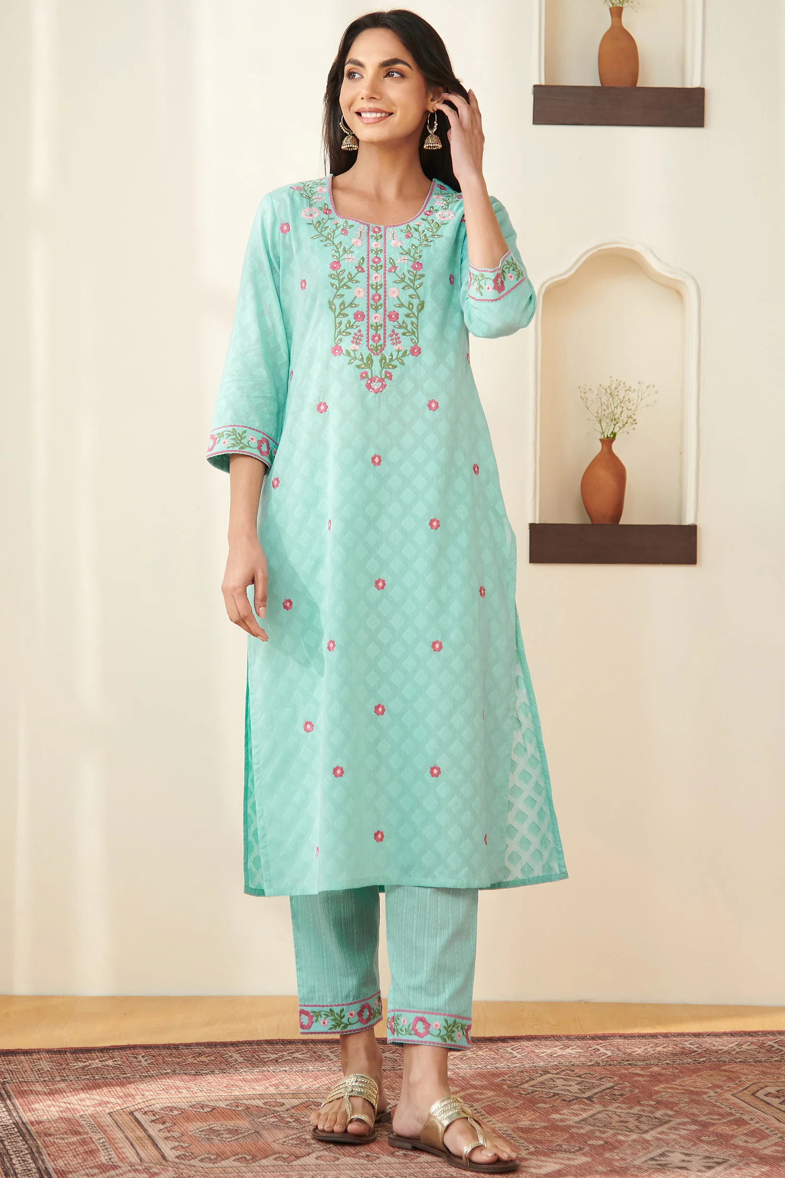 Surplus: Mehraab Reema Blue Kurta - Image 2