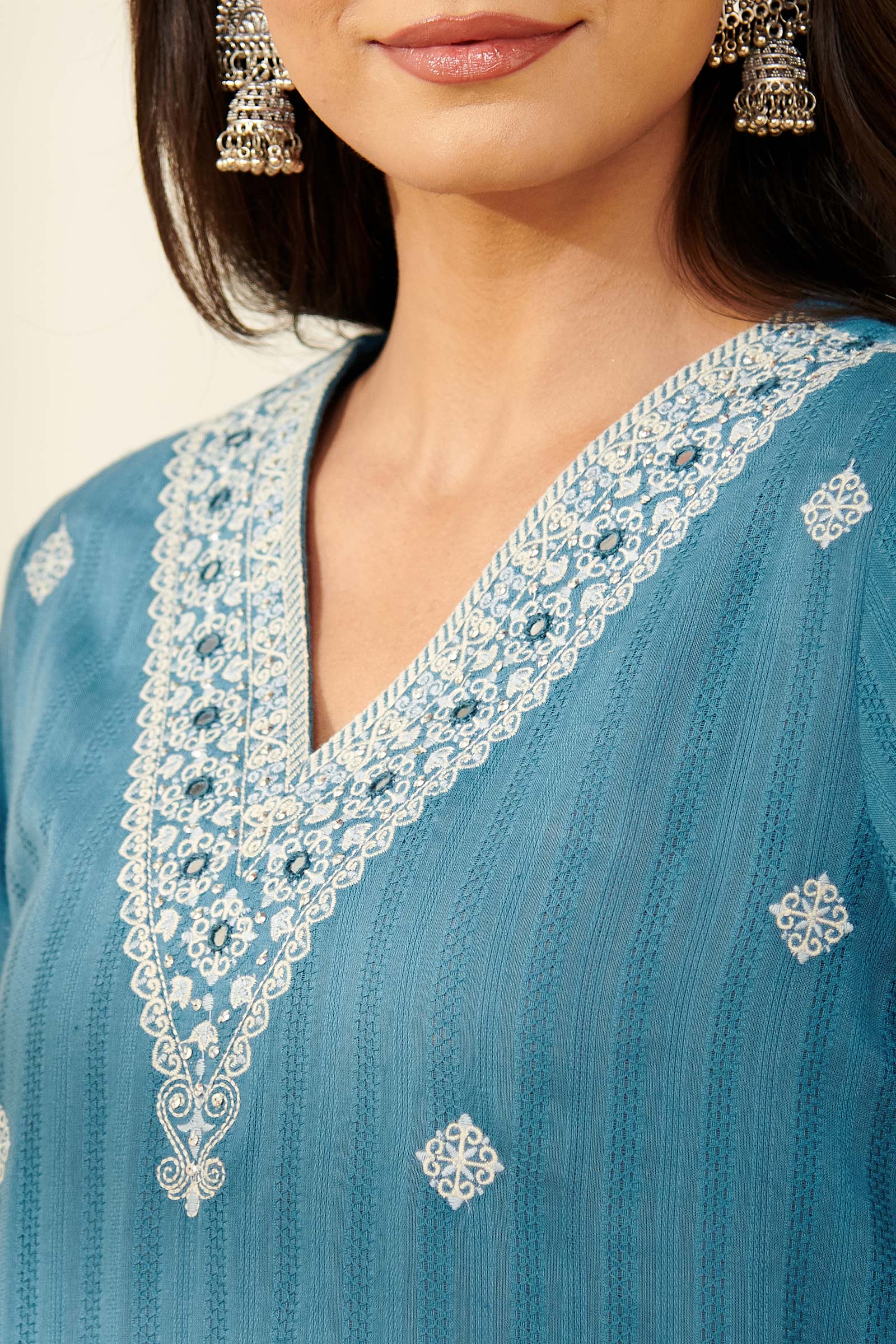 Surplus: Mehraab Wahida Blue Kurta - Image 4