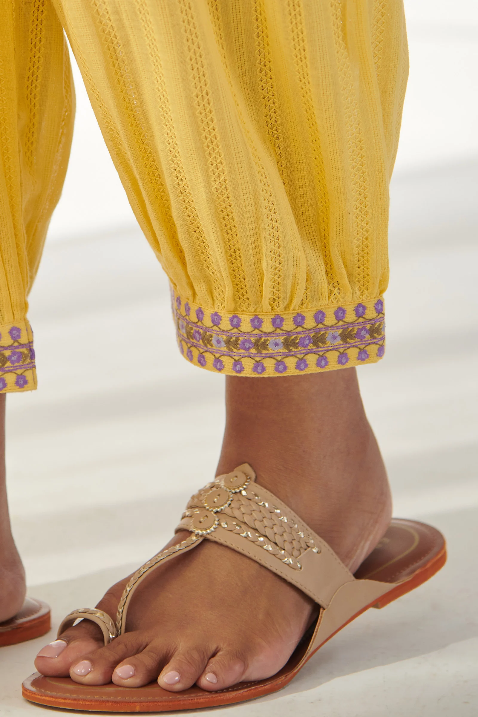 Surplus: Mehraab Zaina Yellow Izhaar Pants - Image 2