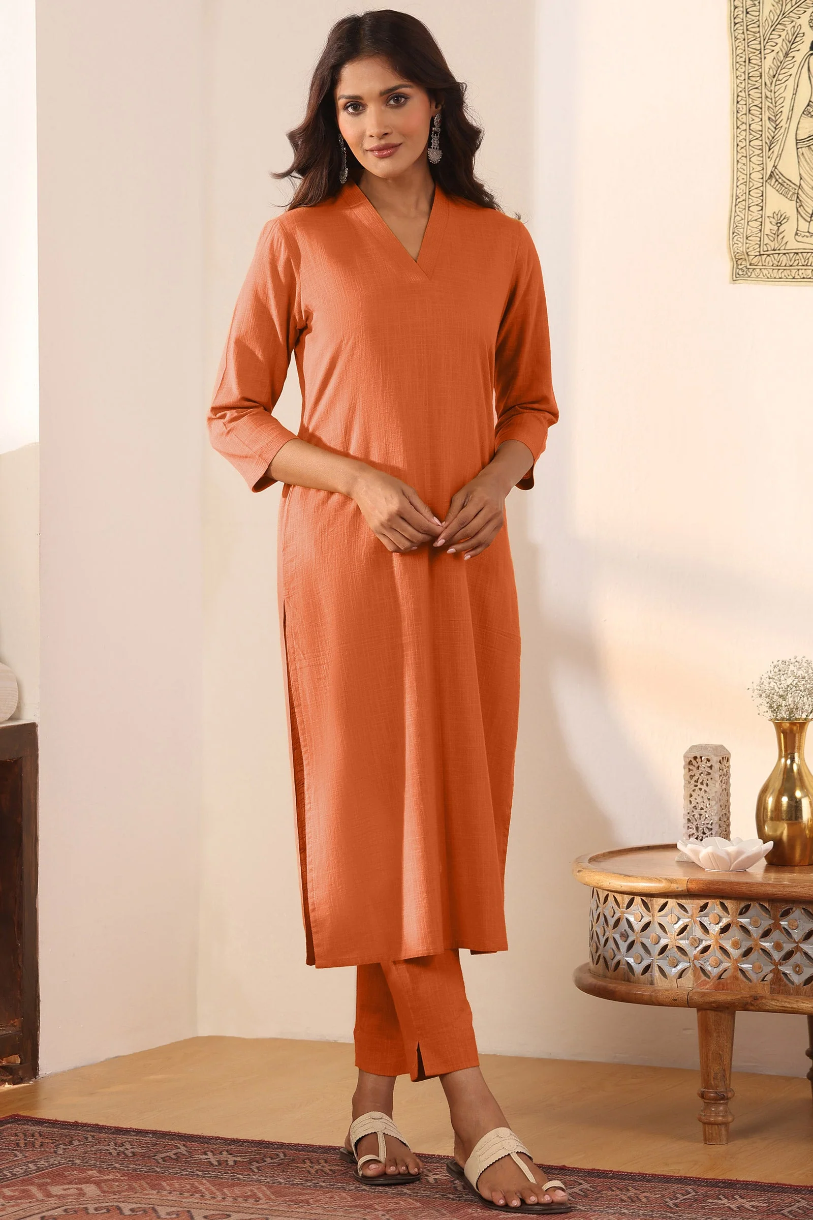 Surplus: Roza Alizah Orange Kurta - Image 2