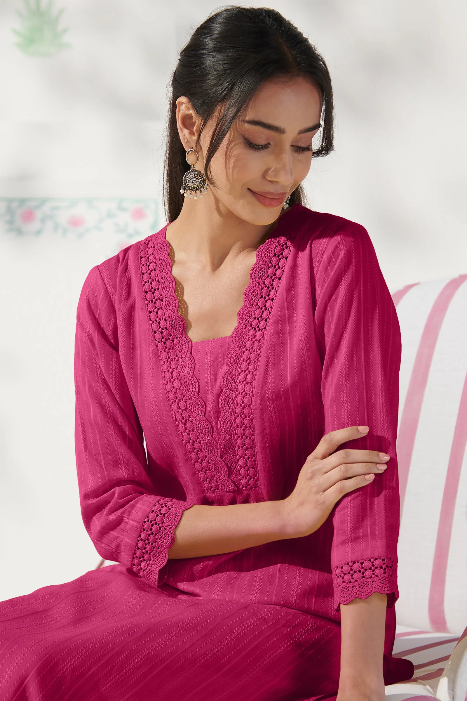 Surplus: Roza Farah Pink Kurta