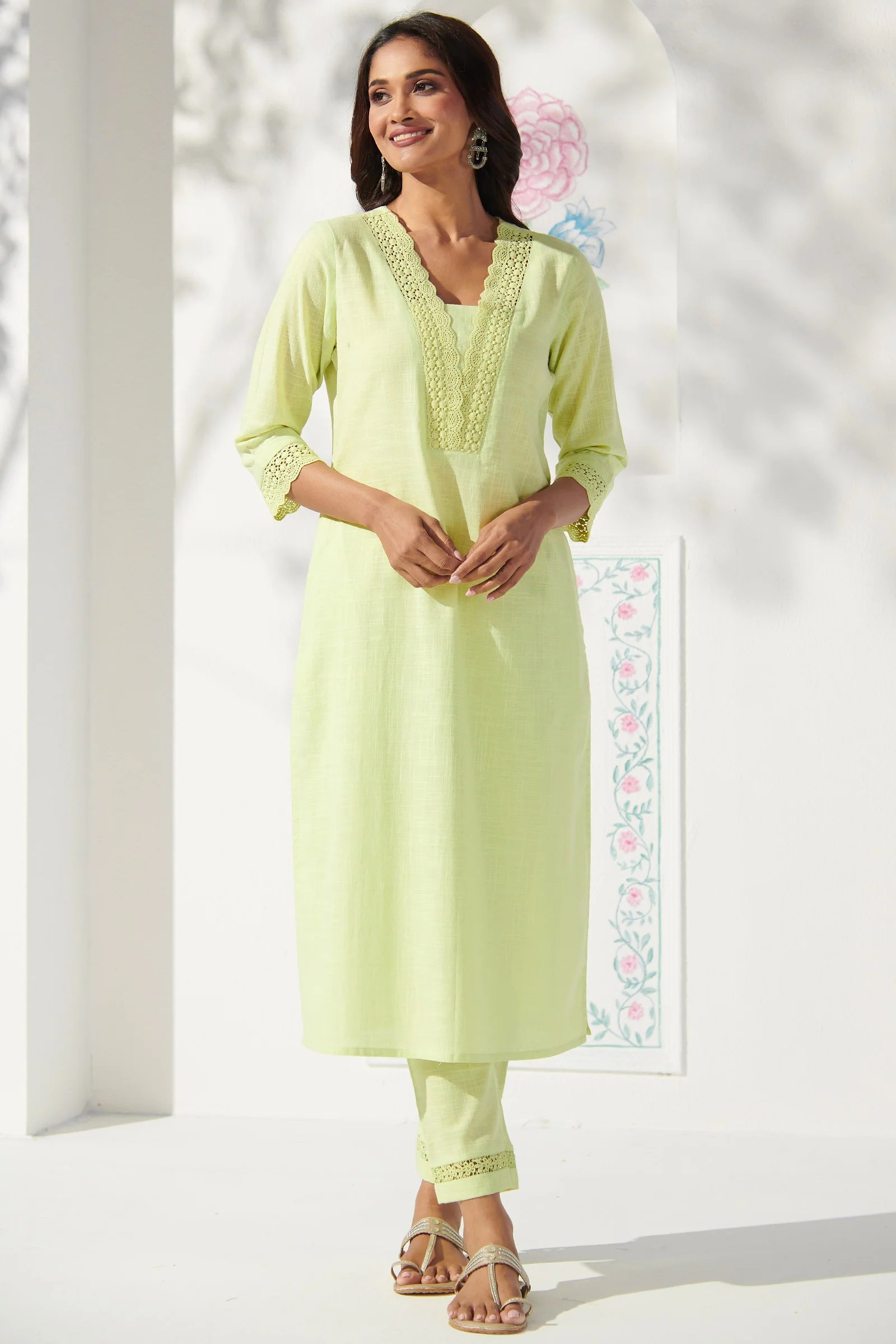 Surplus: Roza Jashn Green Kurta - Image 2