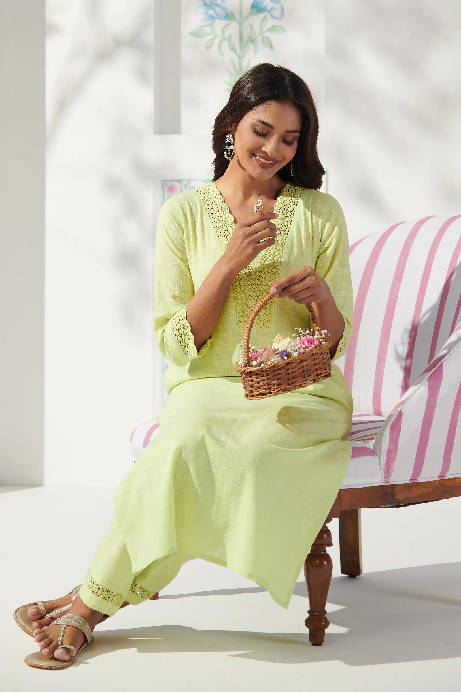 Surplus: Roza Jashn Green Kurta - Image 6
