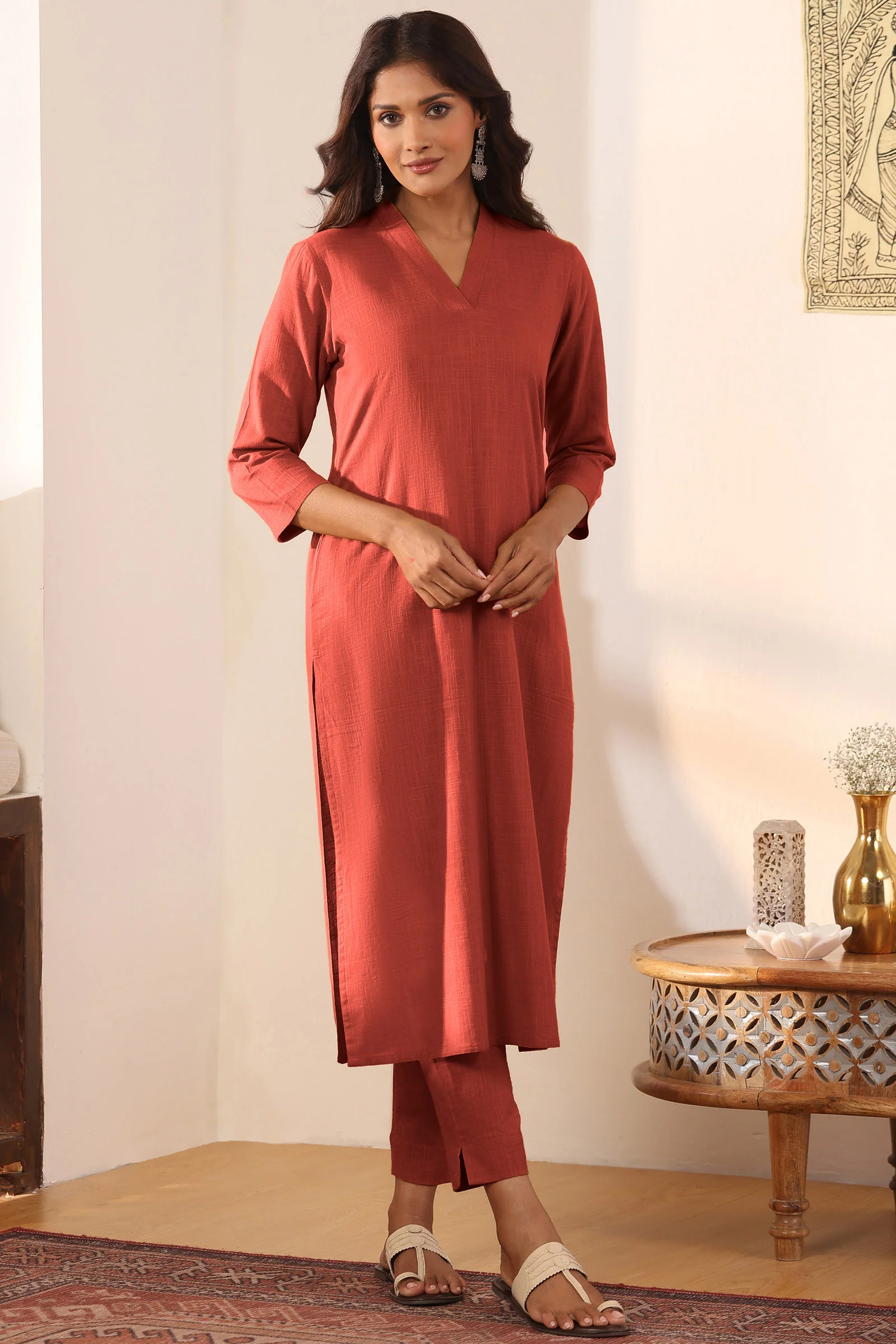 Surplus: Roza Naima Rust Kurta - Image 2