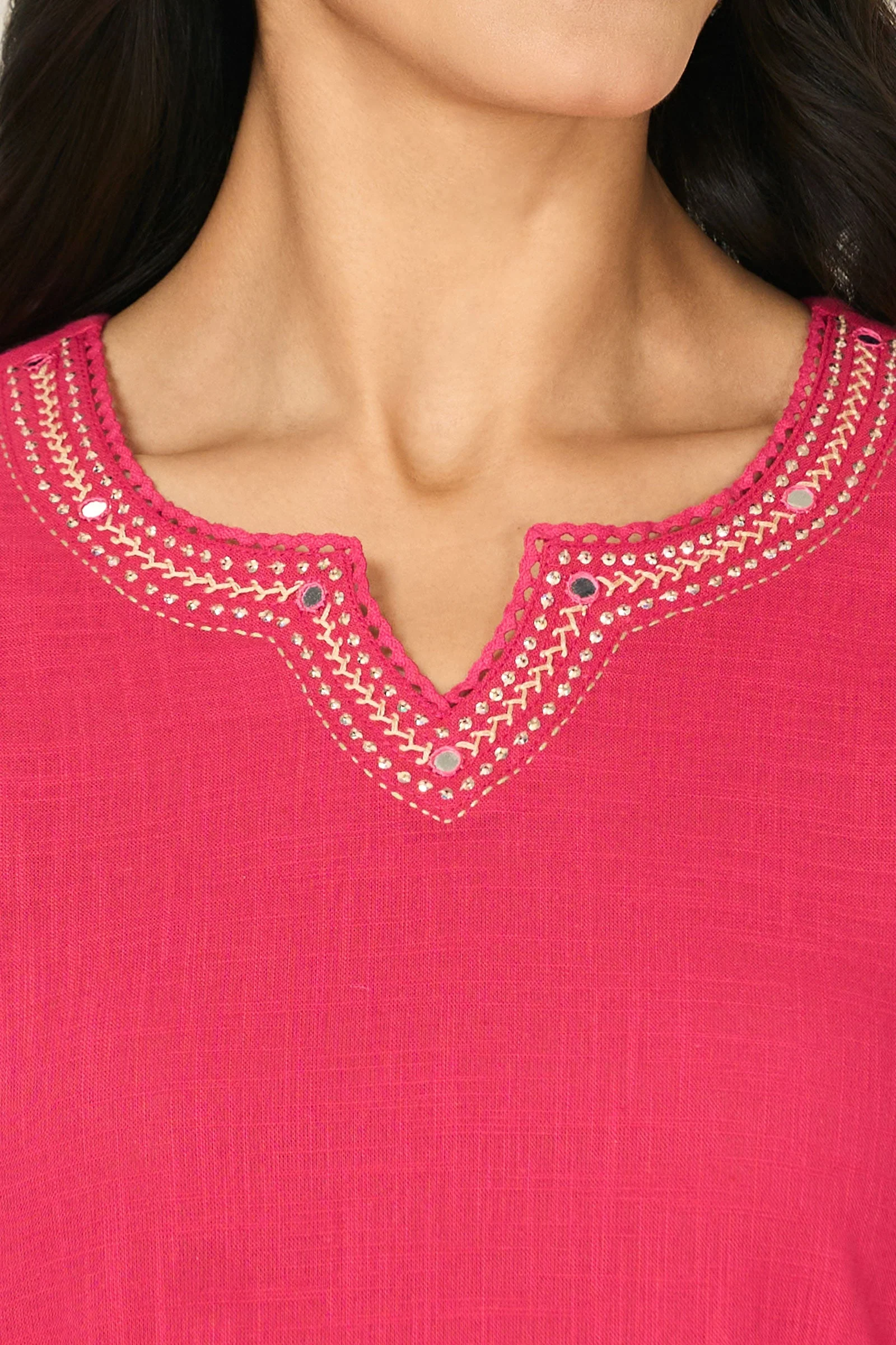 Surplus: Roza Zara Fuchsia Kurta - Image 4