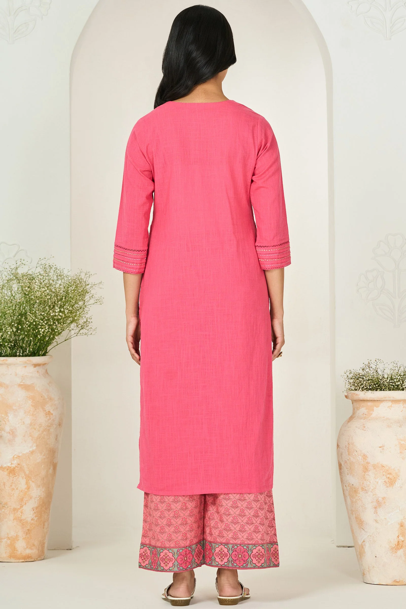 Surplus: Roza Zara Pink Kurta - Image 7
