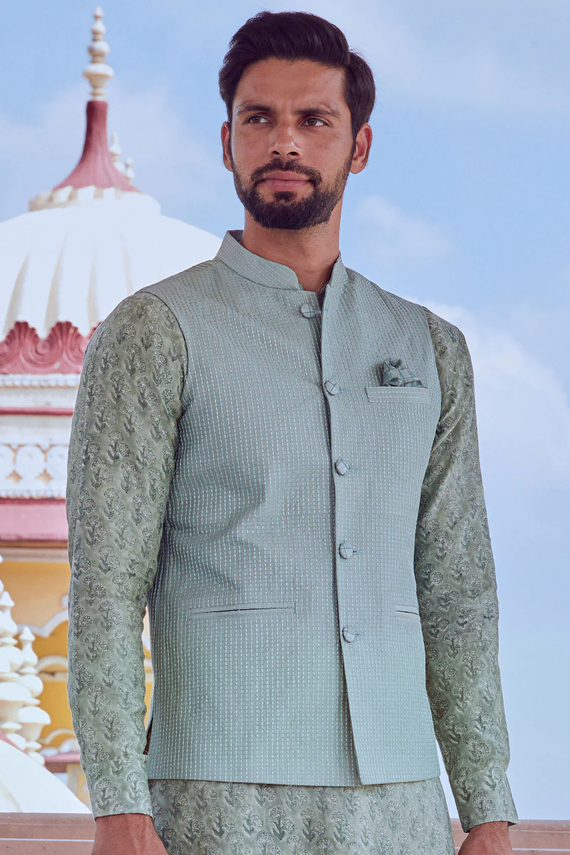 Zafar Chanderi Nehru Jacket