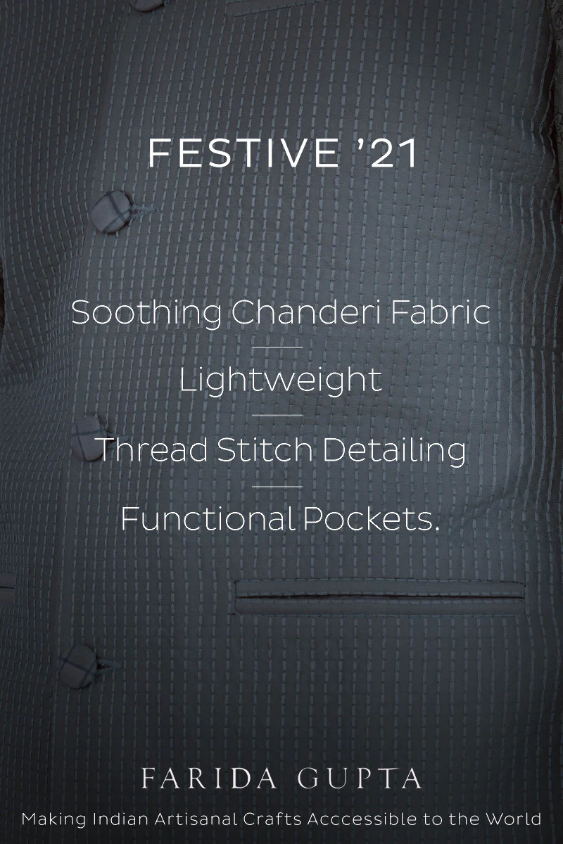 Zafar Chanderi Nehru Jacket - Image 6