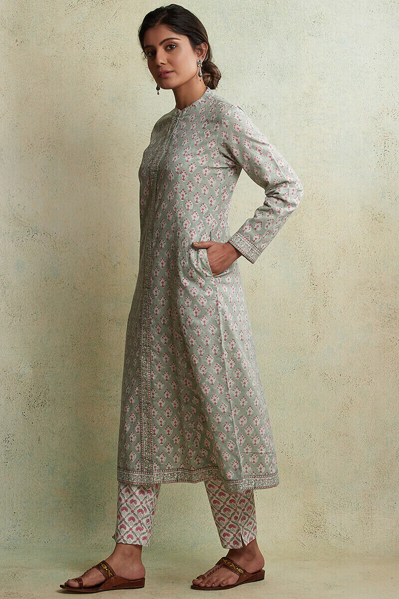 Zahabiya Zoya Block Printed Kurta - Image 3