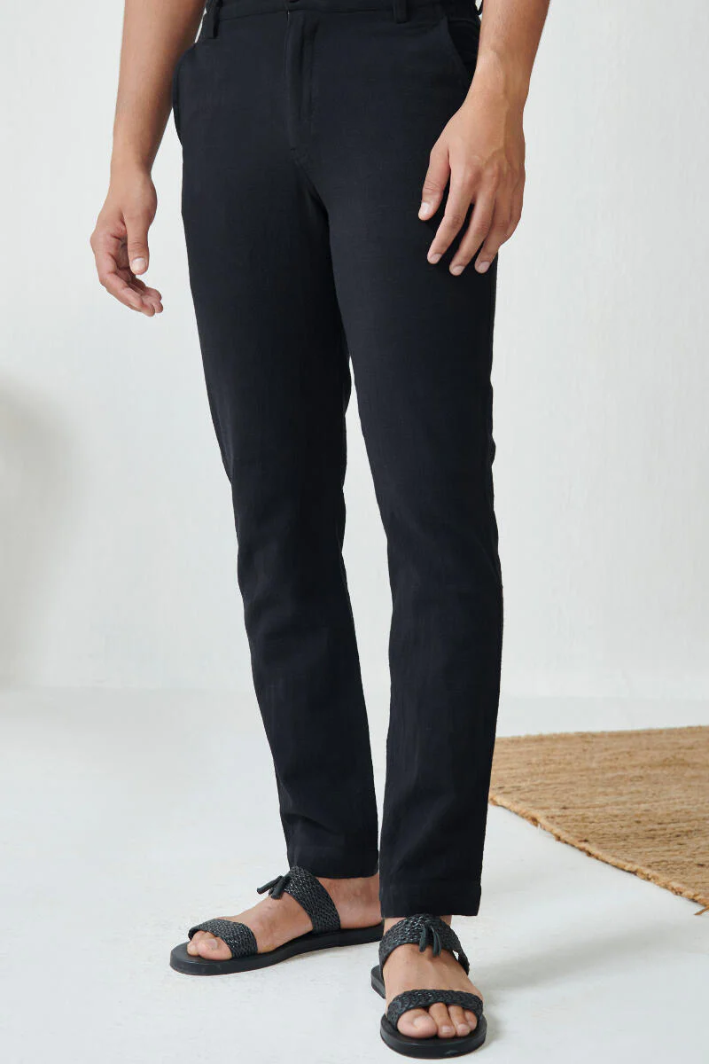 Zaid Aayan Black Handloom Pants